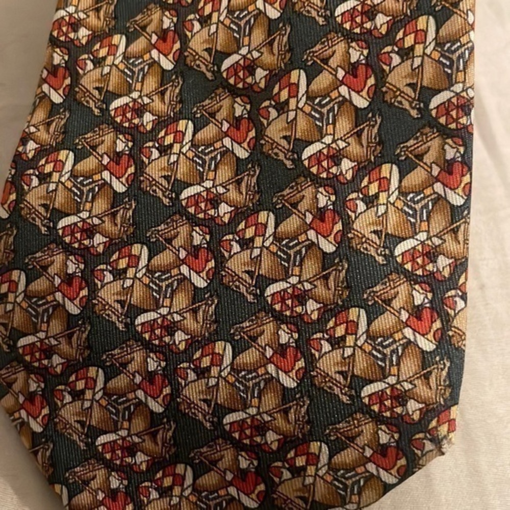 Authentic Hermes silk necktie Christmas santa